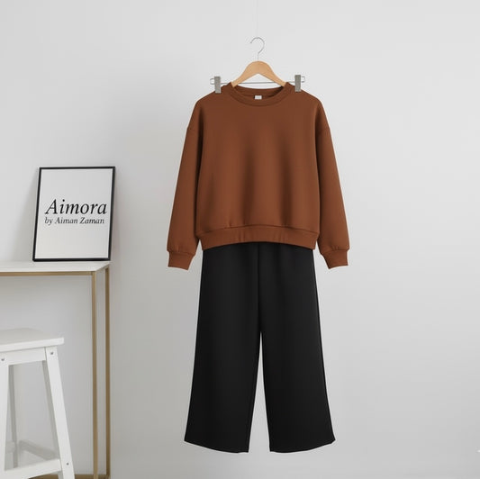 Brown Sweatshirt & Black Flapper Combo