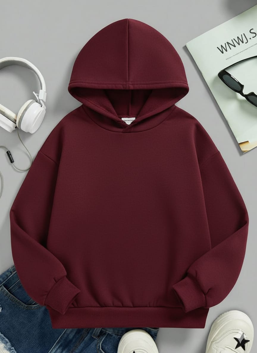 Maroon Oversized Hoodie | Aimora