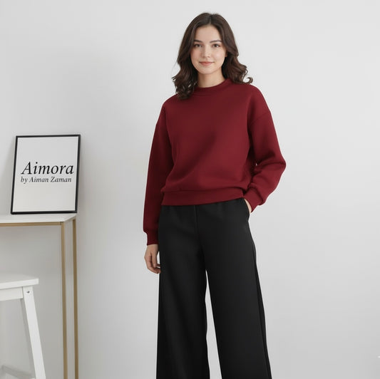 Maroon Sweatshirt & Black Flapper Combo