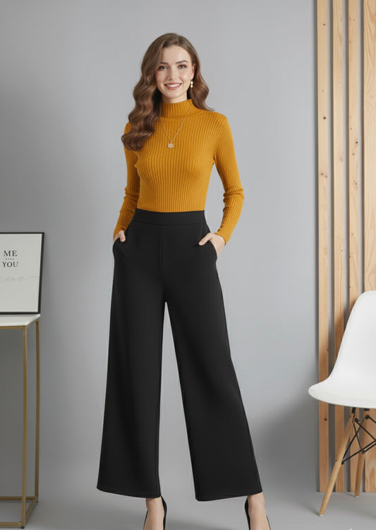 Mustard High-neck & Black Flapper