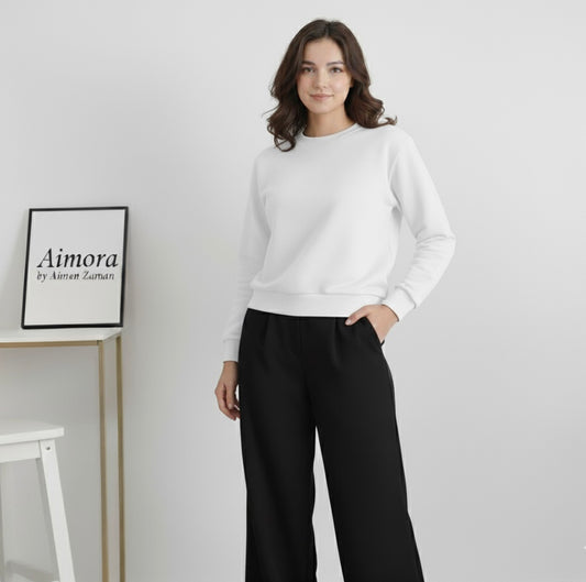 White Sweatshirt & Black Flapper Combo