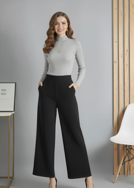 Light Grey High-neck & Black Flapper