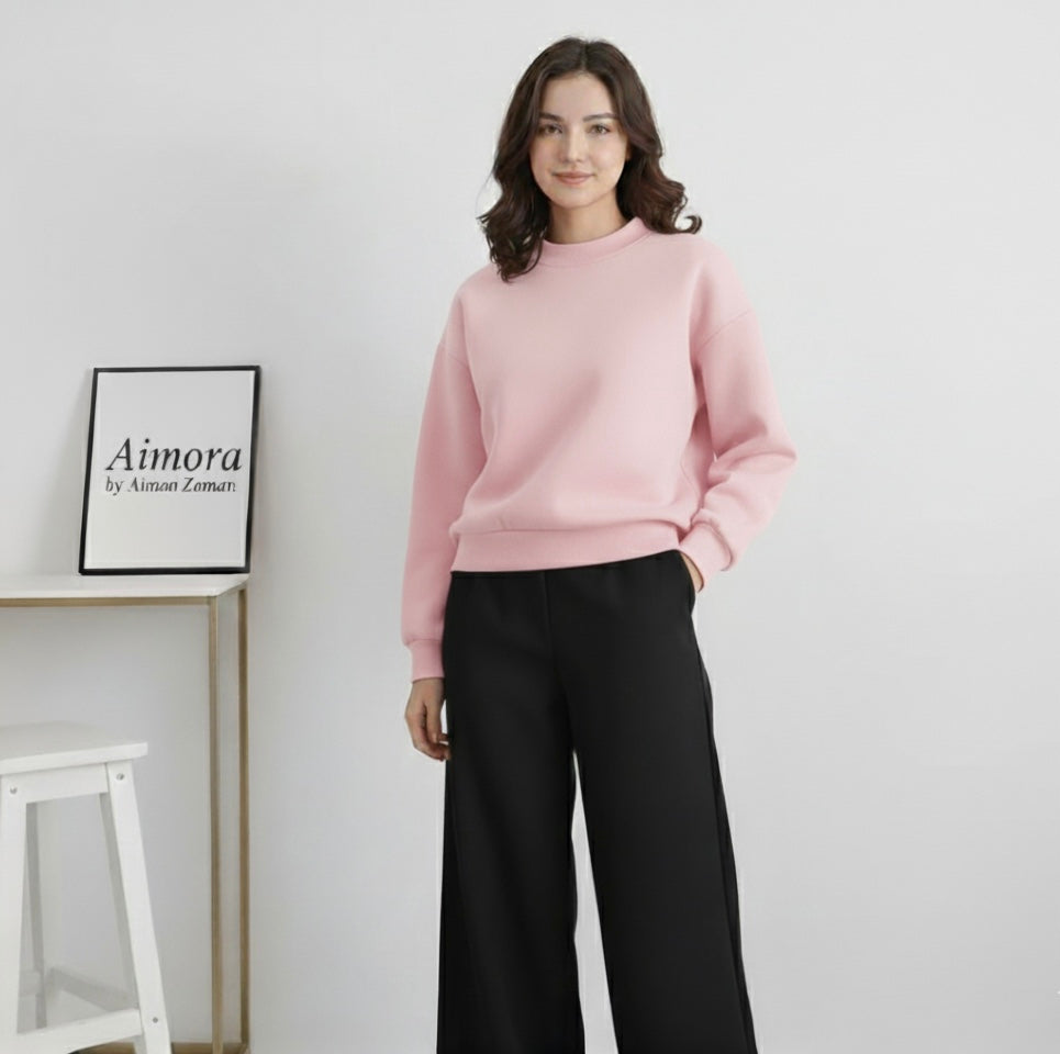 Baby Pink Sweatshirt & Black Flapper Combo