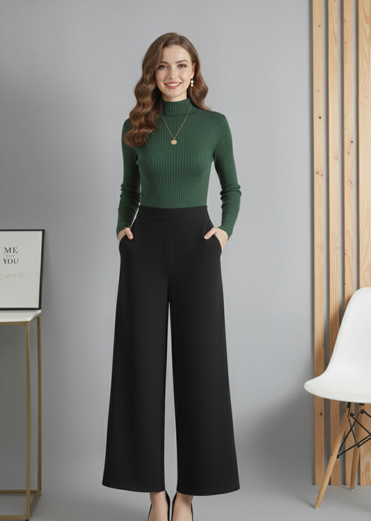 Bottle Green High-neck & Black Flapper