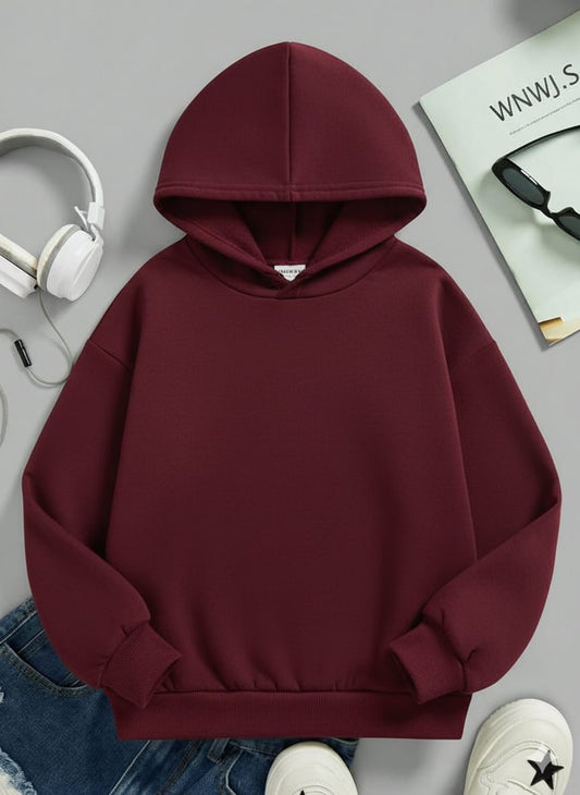 Maroon Oversized Hoodie | Aimora