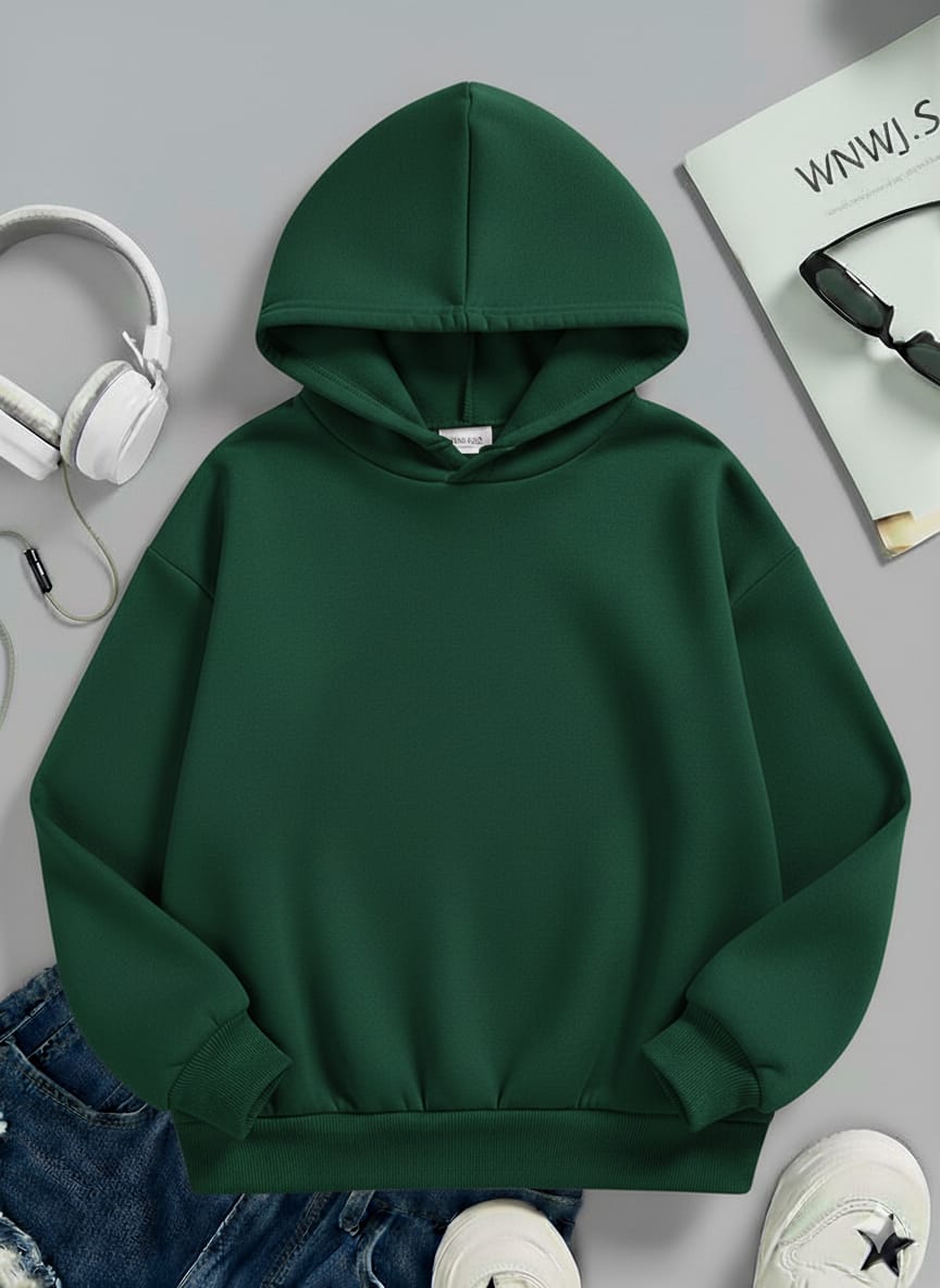Bottle Green Oversized Hoodie | Aimora